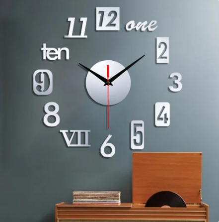 Reloj acrílico 3D con números