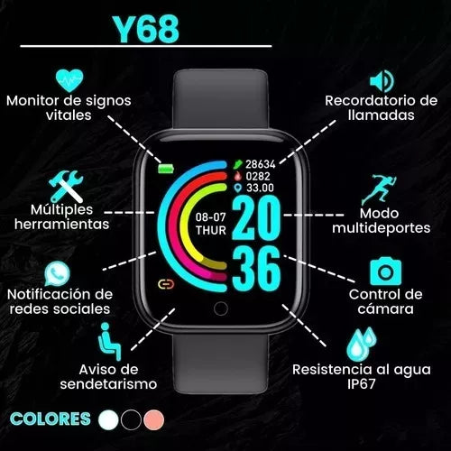 2 SMART WATCH Y68 + Morral Anti Robo