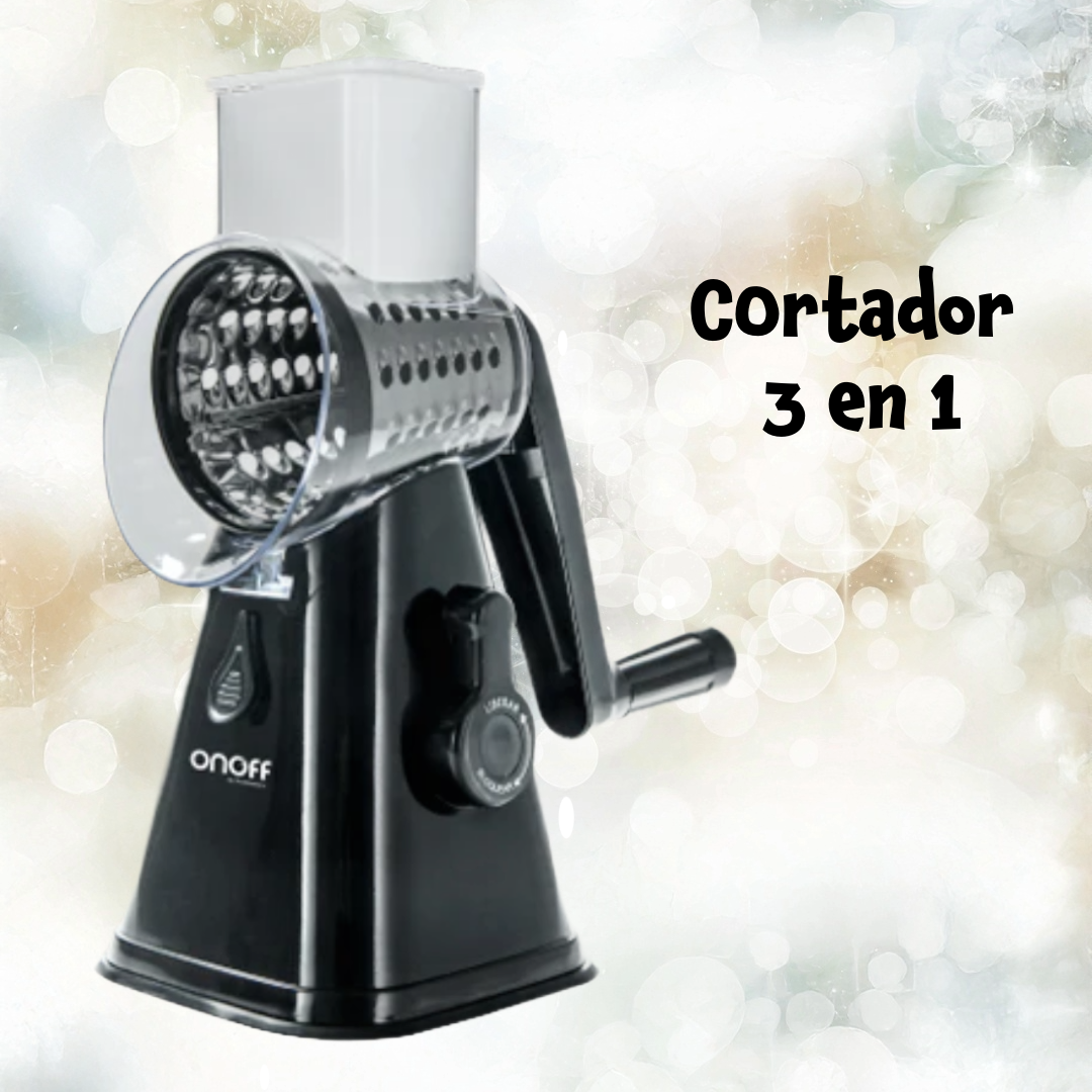 Cortador Multifuncional Manual – 3 Cuchillas Intercambiables