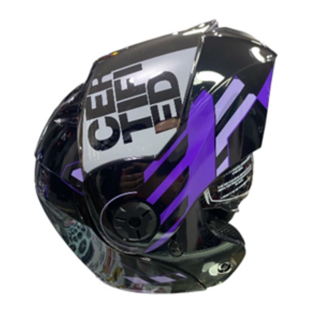 CASCO ABATIBLE ICH 3110 CICU NEGRO MORADO BRILLANTE