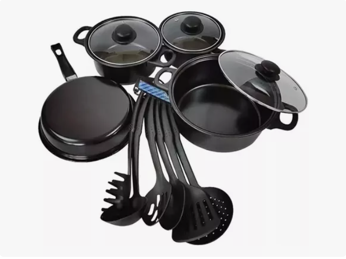 Set Ollas Antiadherentes + cucharas de cocina