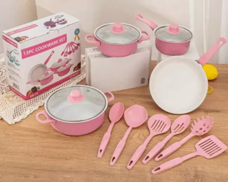 Set Ollas Antiadherentes + cucharas de cocina