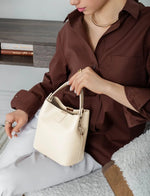 Bolso Bucket Crema Ref:1357