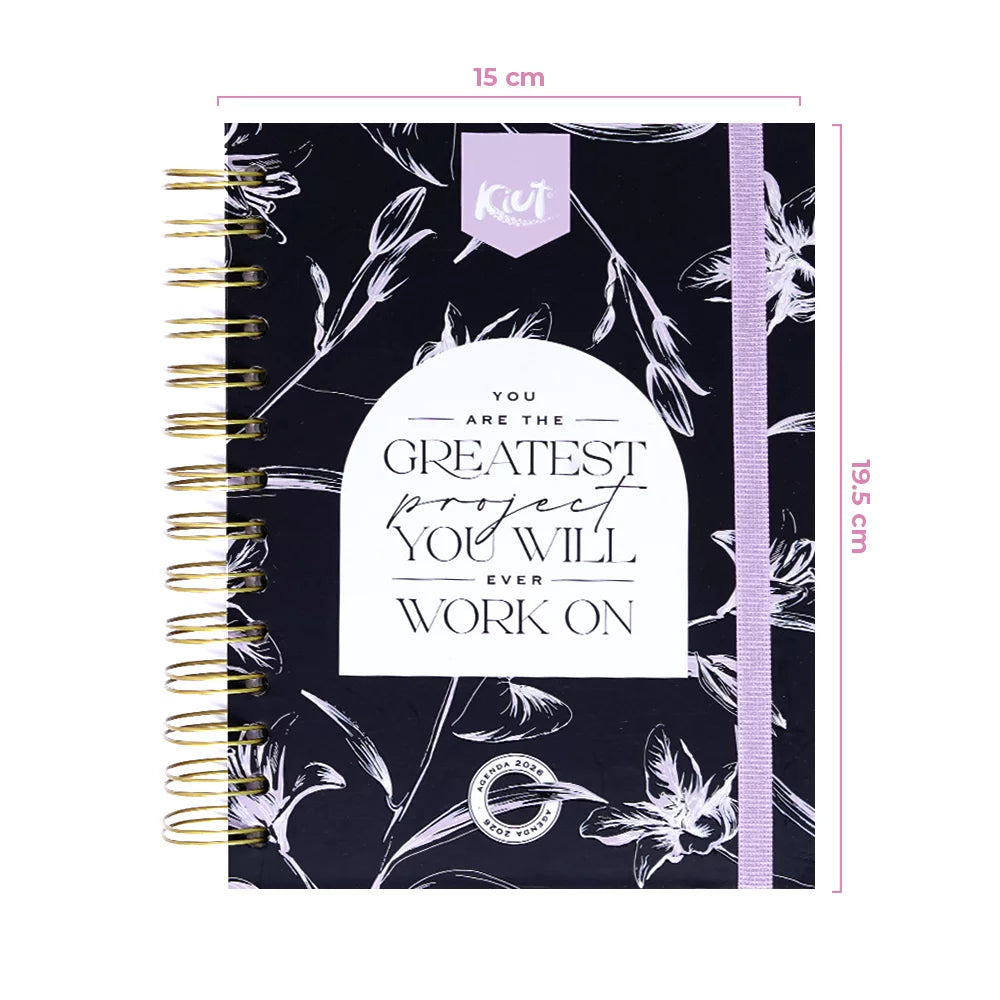 Agenda Diaria Kiut 2026 Black And White