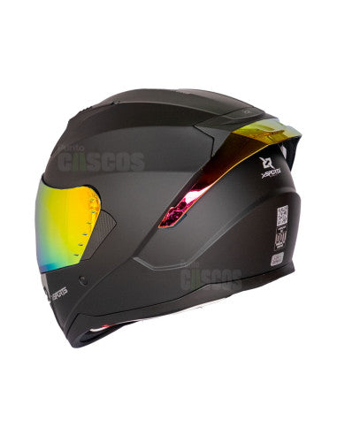 CASCO INTEGRAL XSPORTS M67 NEGRO MATE VISOR ROJO