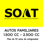SOAT Autos familiares entre 1500 CC a 2.500 CC más de 10 años