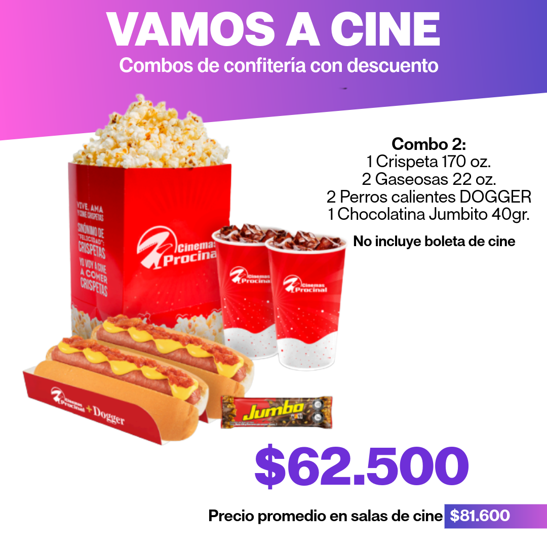 Combo Confitería Cine: 2
