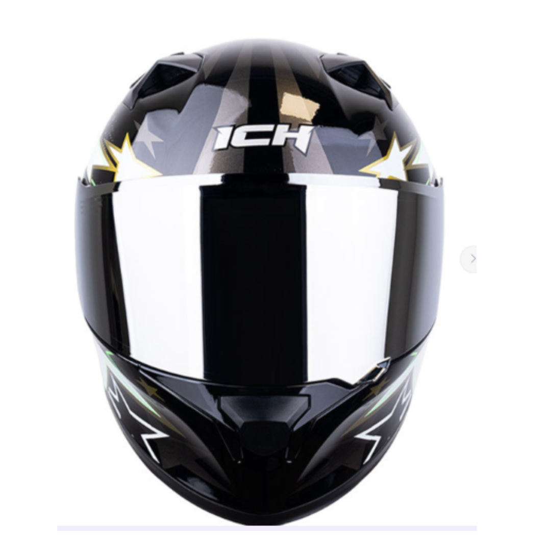 CASCO ICH 503 ED ATLETICO NACIONAL Más Campeón Negro Verde/Visor Plata