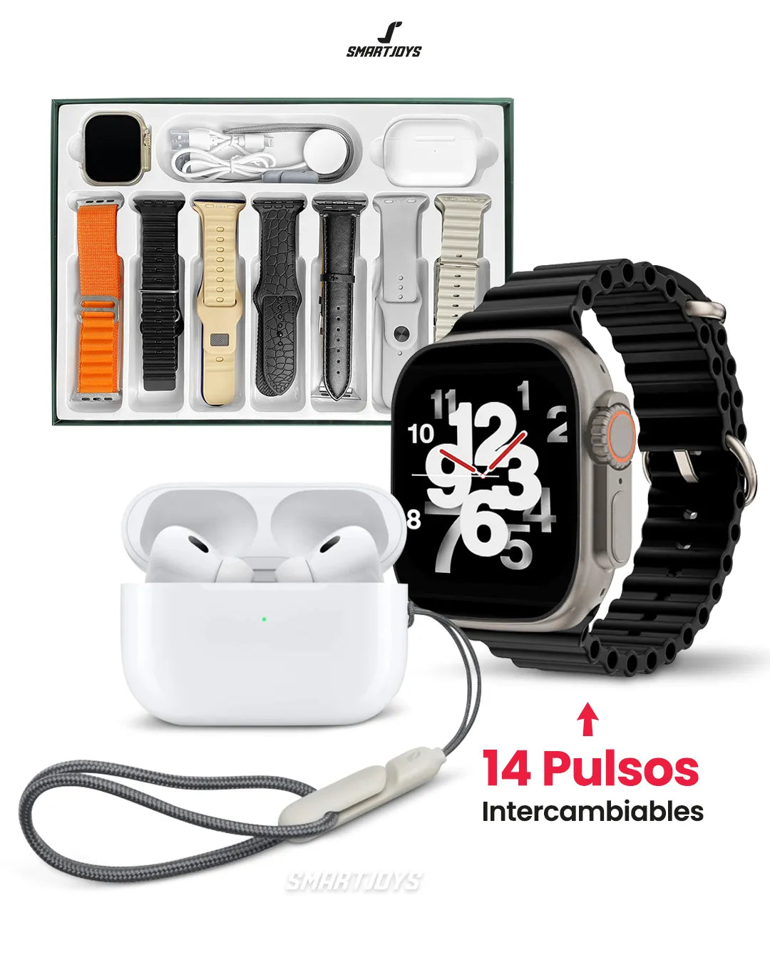 Smartwatch V22 Max + 14 Pulsos + Audífonos