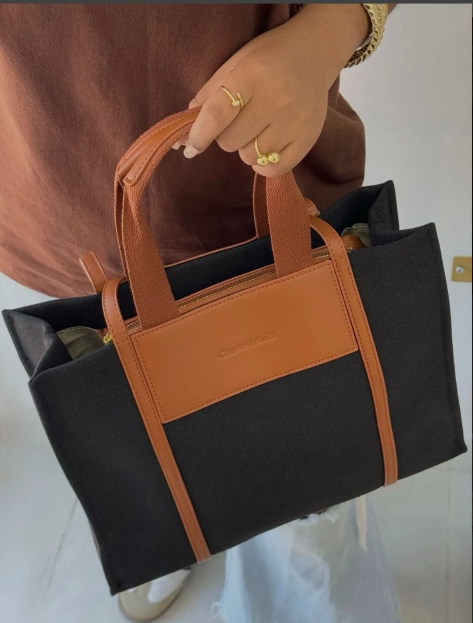 Shopper Bag Negro/Miel Ref: 1024