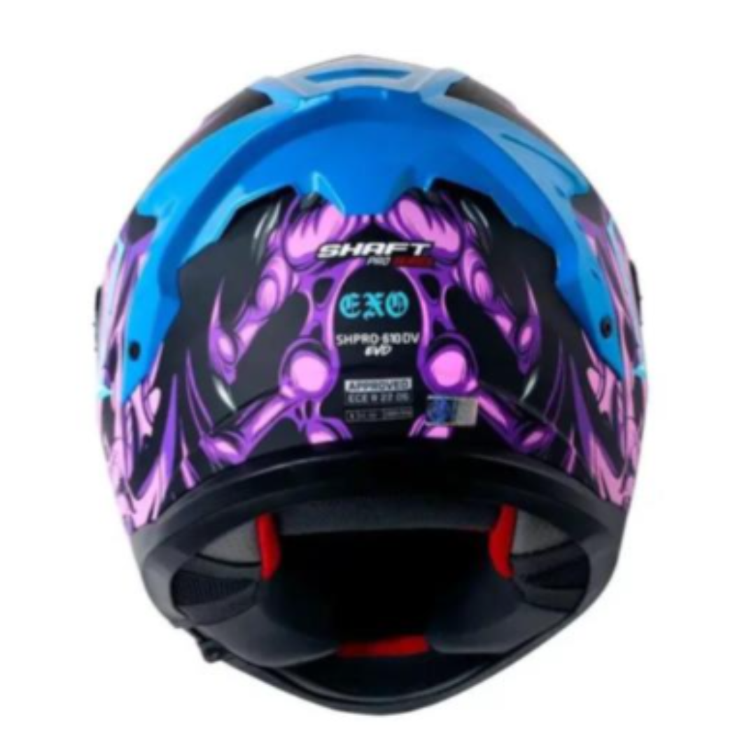 CASCO INTEGRAL SHAFT PRO 610 EVO EXO MORADO AZUL VISOR AZUL